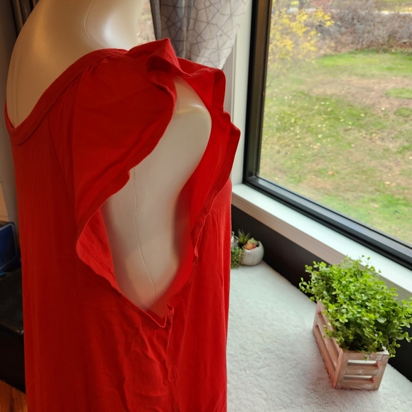 B1G1! NWT Ombre Maxi Knit Tie Dye Dress! Red/Coral colors | Size XL 16-18 - Picture 6 of 7